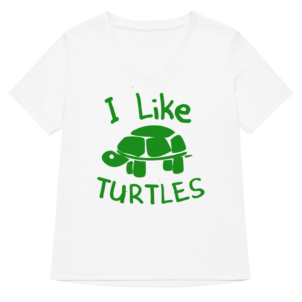 I Like Turtles Women's V-Neck Tee