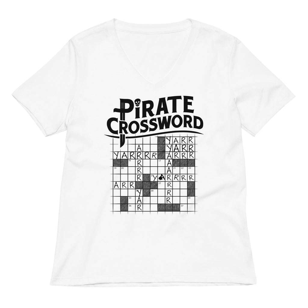 Pirate Crossword Women's V-Neck Tee