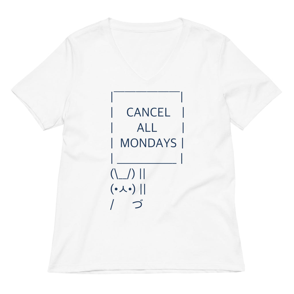 Cancel All Mondays Bunny Women's V-Neck Tee