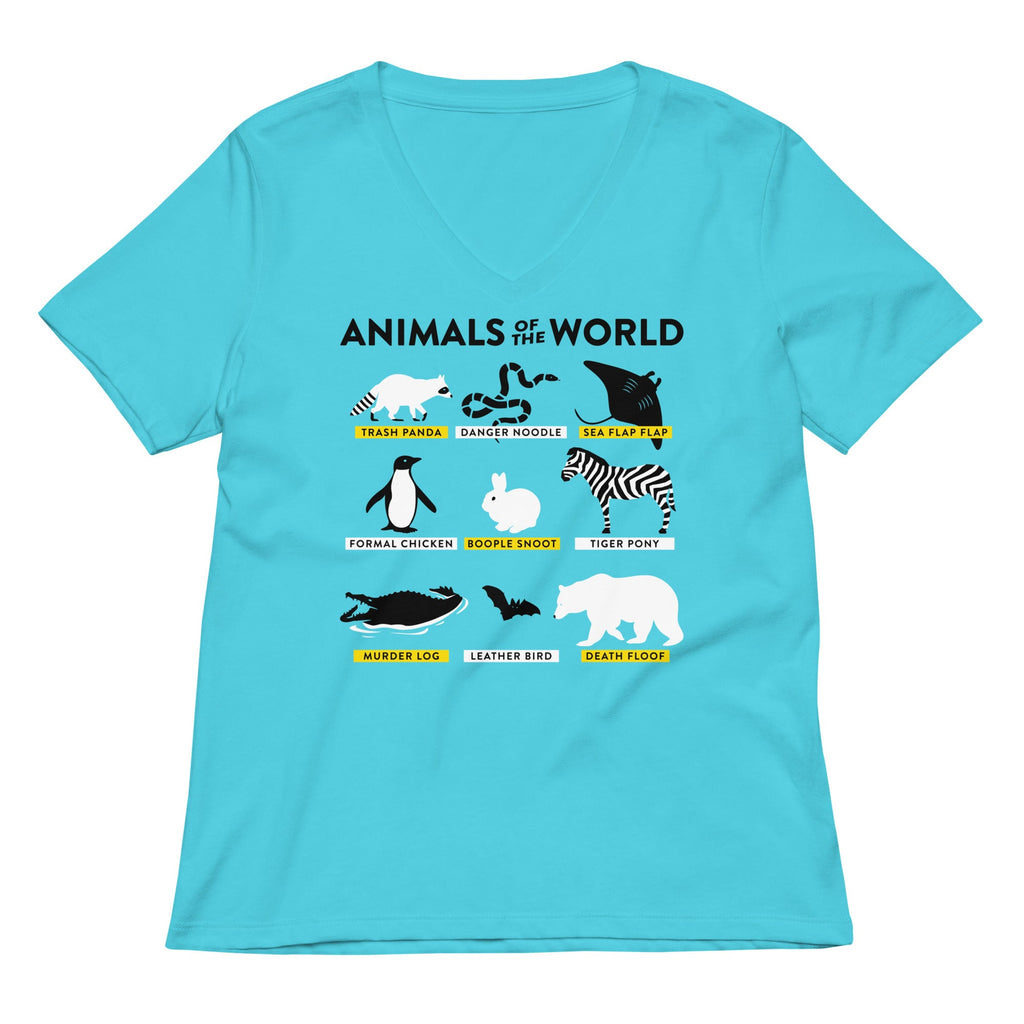 Animals Of The World Women's V-Neck Tee