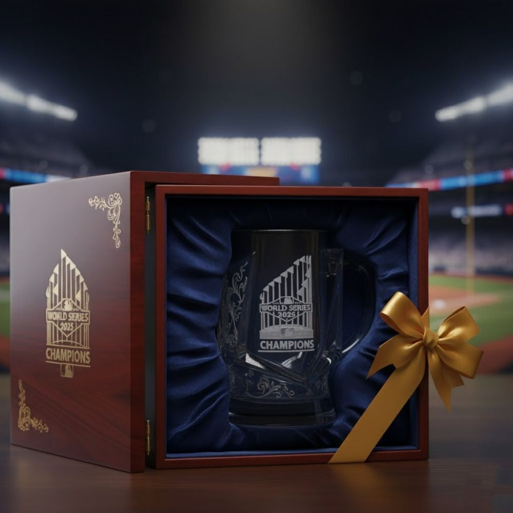 2025 World Series Champions Beer Stein – Premium Etched Baseball Trophy Glass