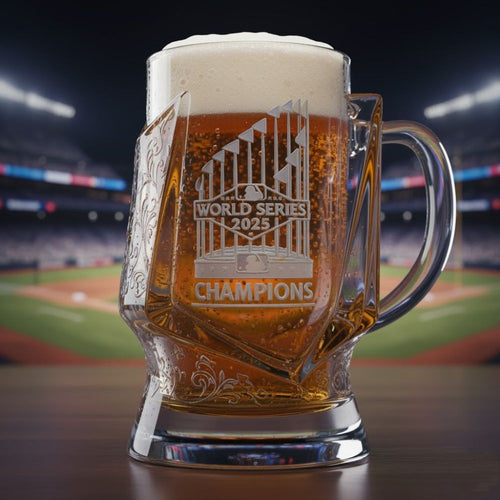 2025 World Series Champions Beer Stein – Premium Etched Baseball Trophy Glass