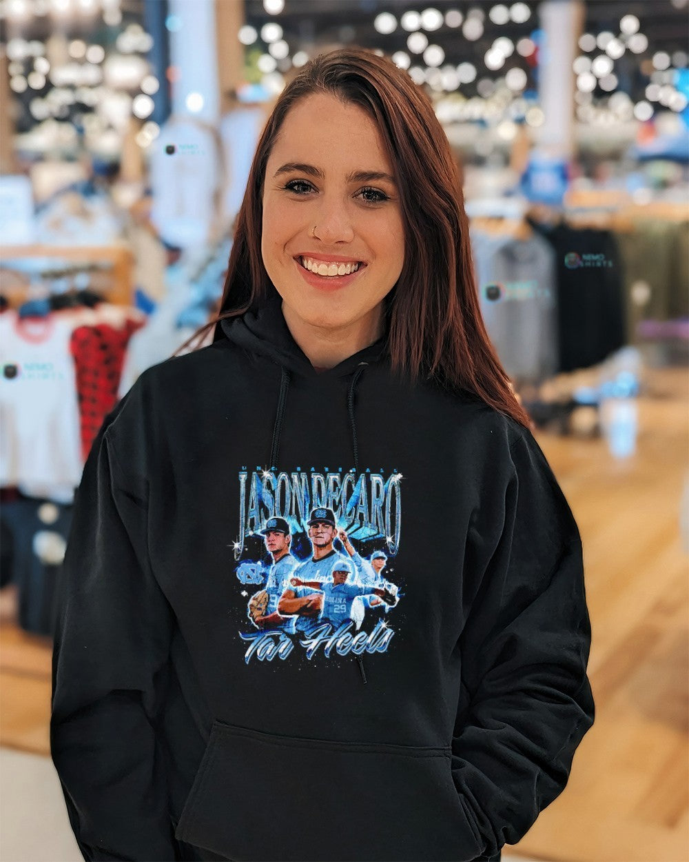 Jason DeCaro North Carolina Tar Heels baseball player graphic shirt