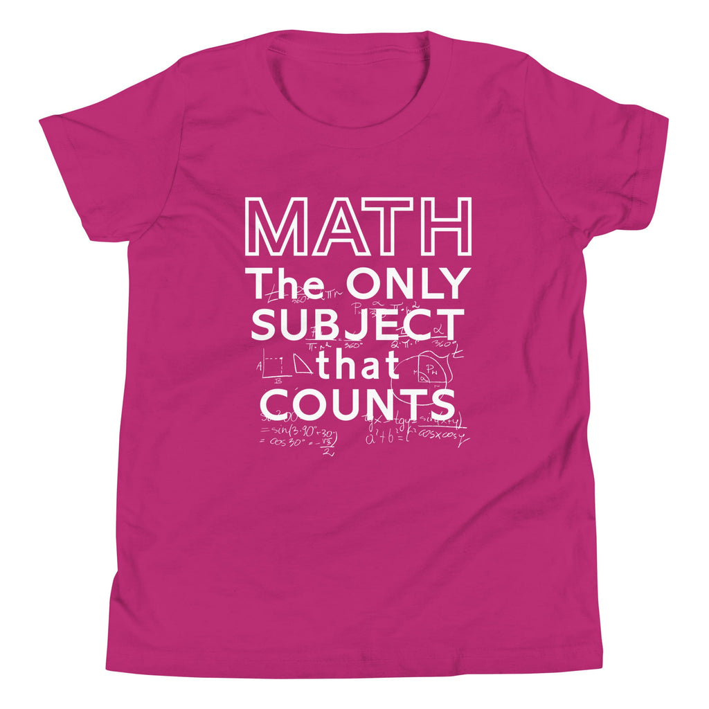 Math The Only Subject That Counts Kid's Youth Tee