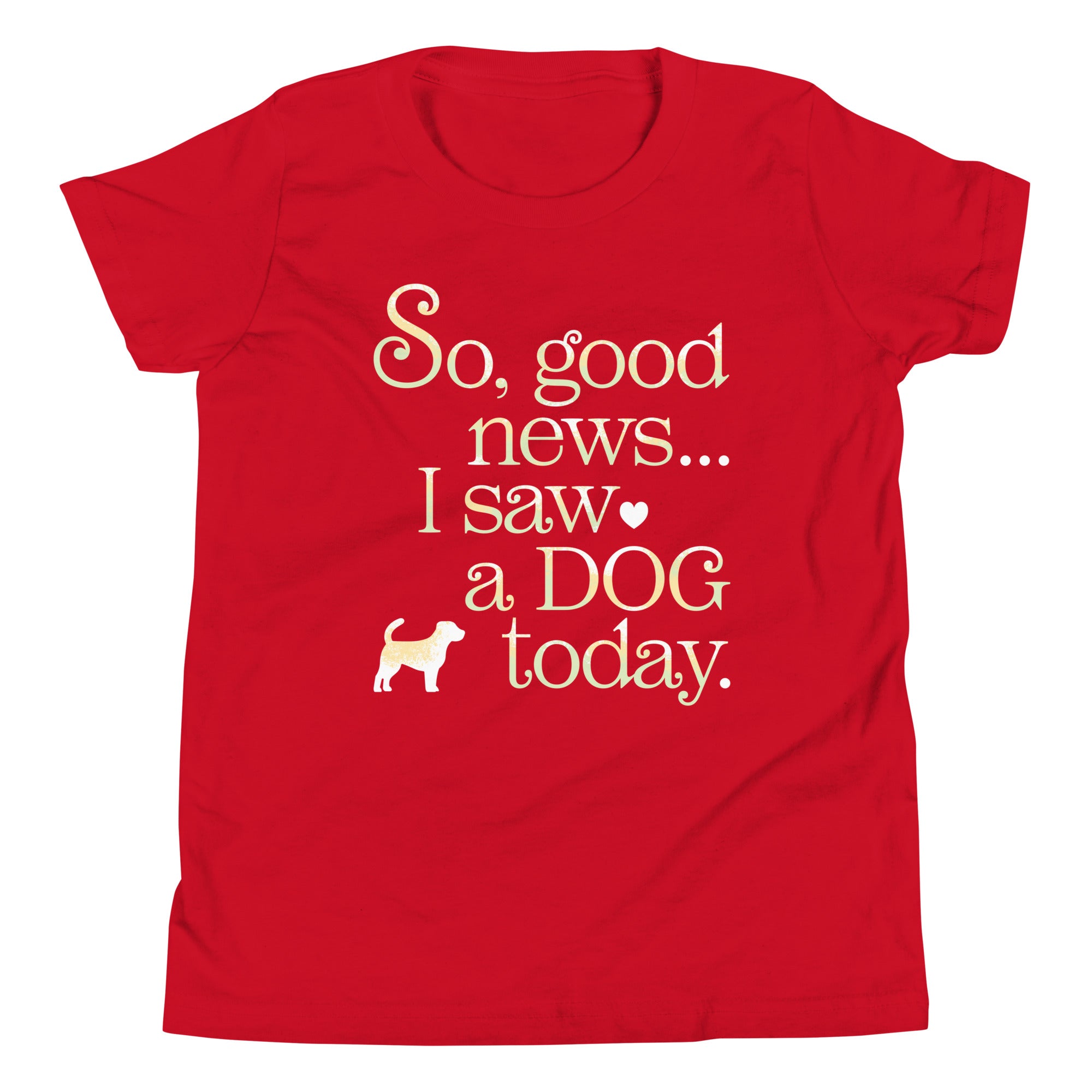 So Good News I Saw A Dog Today Kid's Youth Tee