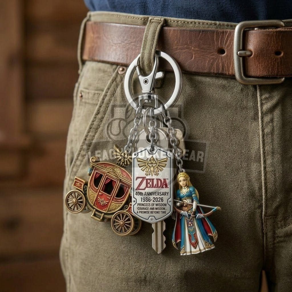 Zelda 40th Anniversary 1986-2026 Princess of Wisdom Keychain